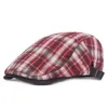 Good Quality Summer Fashion Cotton Plaid Newsboy Cap Casual Flat Driving Golf Cabbie Caps Casual Ivy Hat for Women Men Unisex