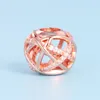 Lyx 18K Rose Gold Hollowed Out Galaxy Charm Set Original Box för Pandora DIY Bracelet CZ Diamond Beads Charms Smycken Tillbehör