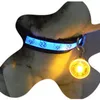 Pet LED Light Pendant Bell Dog Cat Waterproof Dog Illuminated Collar Safety Night Walking Lights Dog Pendants Flashing Led Collar DH0983