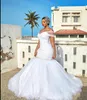 Pure White 2021 robes de mariée sirène à volants une épaule plus la taille robes de mariée sans manches en plein air robes de mariée vestidos de no324F