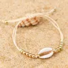 1PC moda conchiglia braccialetti con perline Boho vintage ciprea colore oro conchiglia braccialetto regolabile fatto a mano gioielli da spiaggia per le donne2089851