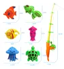 22 Pcs/set Children Boy Girl Fishing Toy Set Suit Magnetic Play Water Baby Toys Fish Square Hot Gift for Kids