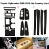 Voor TOYOTA Highlander 2009-2014 Interieur Centrale Configuratiescherm Deurgreep 5DCarbon Fiber Stickers Decals Auto Styling AccessoRie