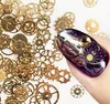 Steam Punk Nail Art Оформление, 3D DIY Ювелирные Изделия Металлические Шестерня Механическая Компонент Ультра-Тонкий Маникюрный Декор Аксессуары Для Ногтей Советы для ногтей, Смешанные