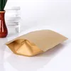 1000 st Brown Kraft Aluminiserande påse, stå upp Kraftpapper Aluminiumfolie Bag Resealable Zip Lock Grip Seal Food Grade grossist DHL