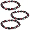 Magnetite Black Gallstone Beaded Bracelet Hematite Health Bangle Ruby Bracelet Ethnic Style For Women & Men