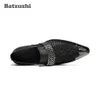 Batzuzhi Scarpe da uomo di tipo italiano Scarpe a punta Scarpe eleganti in pelle nera formale Zapatos Hombre Slip-on Business Party Shoes Men!