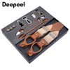 Deepeel 1Set 3 5x125cm Business Men Suschers Multi-set kostym 3 6 Clips DIY äkta läderrem för gåva282w