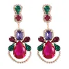Wholesale- trendy fashion luxury designer diamond colorful crystal zircon lovely cute bee pendant stud earrings for women