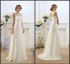 New Empire Bohemian Wedding Dresses Cheap Maternity Gown Cap Sleeve Keyhole Lace Up Backless Chiffon Summer Beach Pregnant Bridal Gowns 1170