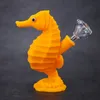 Forma di cavalluccio marino narghilè portatile in silicone dab rig bong in vetro tubi di acqua in silicone narghilè infrangibile in silicone dab paglia piattaforma petrolifera bong