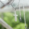 925 Sterling Zilveren Ketting Iced Out Savage 21 Mes Hanger Ketting Mens Hip Hop Bling Sieraden Gift