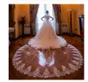 Nuovi veli da sposa con bordo in pizzo da 3 metri Bianco avorio con pettine Velo da sposa in tulle a uno strato Accessori da sposa su misura