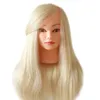 Manequin Head med 85 Gold Human Hair for Barber Practice Frisyr Kappershoofd Frisör Doll Training Head1735853