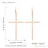 Fashion Punk Style Gothic Cross Dangle Earrings Women Men Unisex Exaggeration Rock Ear Piercing Jewelry Hang Hook Earrings