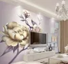 美しい手描きの牡丹の花3Dテレビの背景の壁のモダンな壁紙リビングルーム