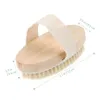 Brosse sèche pour le corps Poils de sanglier naturels Peau sèche biologique Brosse pour le corps Bambou Dos mouillé Brosses de douche Brosse de bain exfoliante Fourrure douce