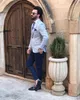 Sommar linne brudgum Tuxedos 2019 One Button Peaked Lapel Mens Passar Prom Party Wedding Blazer Jacket (Jacka + Byxor)