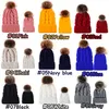 9 colori Cappelli lavorati a maglia Parentchild 2 pezzi Cappelli invernali in pelliccia calda Pom Baby Mom Pom Pom Beanie Berretto da sci Berretto lavorato a maglia DHL JY6834803574