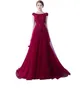 2019 Nowy Robe De Soiree Suknie Wieczorowe The Married Bankiet Elegancki Wino Czerwony Kwiat Lave Long Party Prom Dresses Custom Size 488