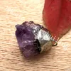 10 stks Kleine onregelmatige Ruwe Amethist Crystal Cluster Hanger Semi-kostbare Edelsteen Natuurlijke Amethist Druzy Agate Geode met antiek zilver GLB