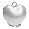 Дизайнер-кольцо кольца стразы Свадебная сумочка в форме сердечного сердца Женские вечерние сумки цепная кошелька на плече