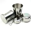 250ML Stainless Steel Camping Mug Camping Folding Cup Portable Outdoor Travel Demountable Collapsible Cup with Keychain