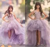 Flower Girls Dresses For Weddings Appliciques Handgjorda blommor Tutu Kjolflickor Pageant Dresses For Teens298Q