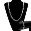 Fashion-Hip Hop Gold Twist Chain Necklace Fashion Gold Silver Twist Chain Bracelet Necklace Jewelry Set