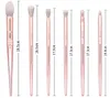 10 Pcs Wet Make up Brush Set Shinny Pink Thumb Pollex Make UP brushes for Lip liner Eyeliner, Lipstick