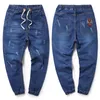 Plus Size M-8XL Mens Dark Blue Stretch Jeans Regular Denim Jean Trousers Large Size Big And Tall Long Pants