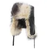 Winter Thicken Bomber Hats Women Men Warm Russian Ushanka Hat with Ear Flap Pu Leather Fur Trapper Cap Earflap