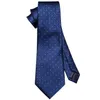 Snabb leverans Blå Mens Slipsar Handkerchief Manschettknappar Ny design Fashion Silk Gul Dot Neck Slipsar för Mens Busines N-5095