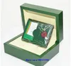 Caja de madera verde Caja original Papeles Tarjeta Monedero Cajas de regalo Bolso 185 mm * 134 mm * 84 mm 0,7 KG para relojes 116610 116660 116710