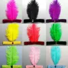 20pcs Ostrich Feather Headband Party Supplies 1920's Flapper Sequin Charleston Costume Ostrich-Feather Elastic Sequins Belt Headbands Indian Hairband
