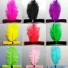 20 pcs Avestruz Feather Headband Party Fontes 1920's Flapper Lantejoulas Charleston Traje Ostrich-Feather Elastic Lantejoulas Cinto Headbands Indian Hairband