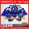 Kropp + Tank för Honda CBR 600F2 CBR 600 FS 1991 1992 1993 1994 40HC.59 CBR600FS 600CC CBR600 F2 CBR600F2 F2 Rosa svart 91 92 93 94 Fairings