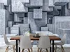 Özel Duvar Kağıdı 3D Stereoskopik Basit 3D uzay geometrik taş industr Boyama Modern Soyut Sanat Duvar Mur Oturma Odası Yatak Odası Duvar Kağıdı