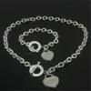 Hele christmas cadeau 925 zilveren liefde ketting set bruiloft statement sieraden hart hanger kettingen270i