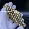 Высококачественные автоматические механические мужские часы часы 40 -мм золотого циферблата с фиксированной рифлентной рамкой и золотой браслет из нержавеющей стали 8753947
