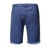 Men039s Jeans Uomo Moda Pantaloncini strappati in denim blu per abbigliamento da strada all'aperto Pantaloni corti Hip Hop Brocken5239916