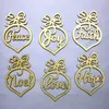 Jul Laser Hollow Pendant Julgran Brev Ornament Hem Festival Ornaments Hängande gåva 6 PC per väska