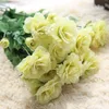 3ヘッド偽造人工雑州Grandiflorum Lisianthusブーケクリスマス結婚式パーティー家の装飾的な花の枝