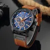 Curren New Fashion Mens Watches Wojskowy Kwarc Watch skórzany Waterproof Sport Chronograph Watch Male Clock Relogio Masculino6744658