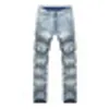 Jeans da motociclista maschile Tessuto denim distrutto elastico Pantaloni skinny in denim lavato slim fit Joggers Pantaloni skinny da uomo strappati