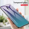 Gradiënt Gehard Glas Cases Cover Siliconen Frame Glazen Hard Telefoon Case voor Oppo AX7 6.2 '' A 7