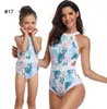 39 stili moda vendita calda madre figlia costumi da bagno bikini abiti costumi da bagno spiaggia donna ragazza increspature fiore bikini stampa scozzese