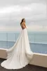 2020 Backless Tulle Wedding Dresses Spaghetti Straps Appliqued Beach Wedding Gowns with Beads Bridal Dress vestido de novia