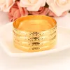 Fashion Dubai Rice character Bangle Jewelry 18 K Yellow Fine Solid Gold Filled Dubai Bracelet Women Africa Arab Items