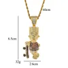 Wholesale-Shiny Skateboard Cartoon Pendant Necklace Iced Out Cubic Zircon Men's Hip Hop Jewelry Gifts CN006